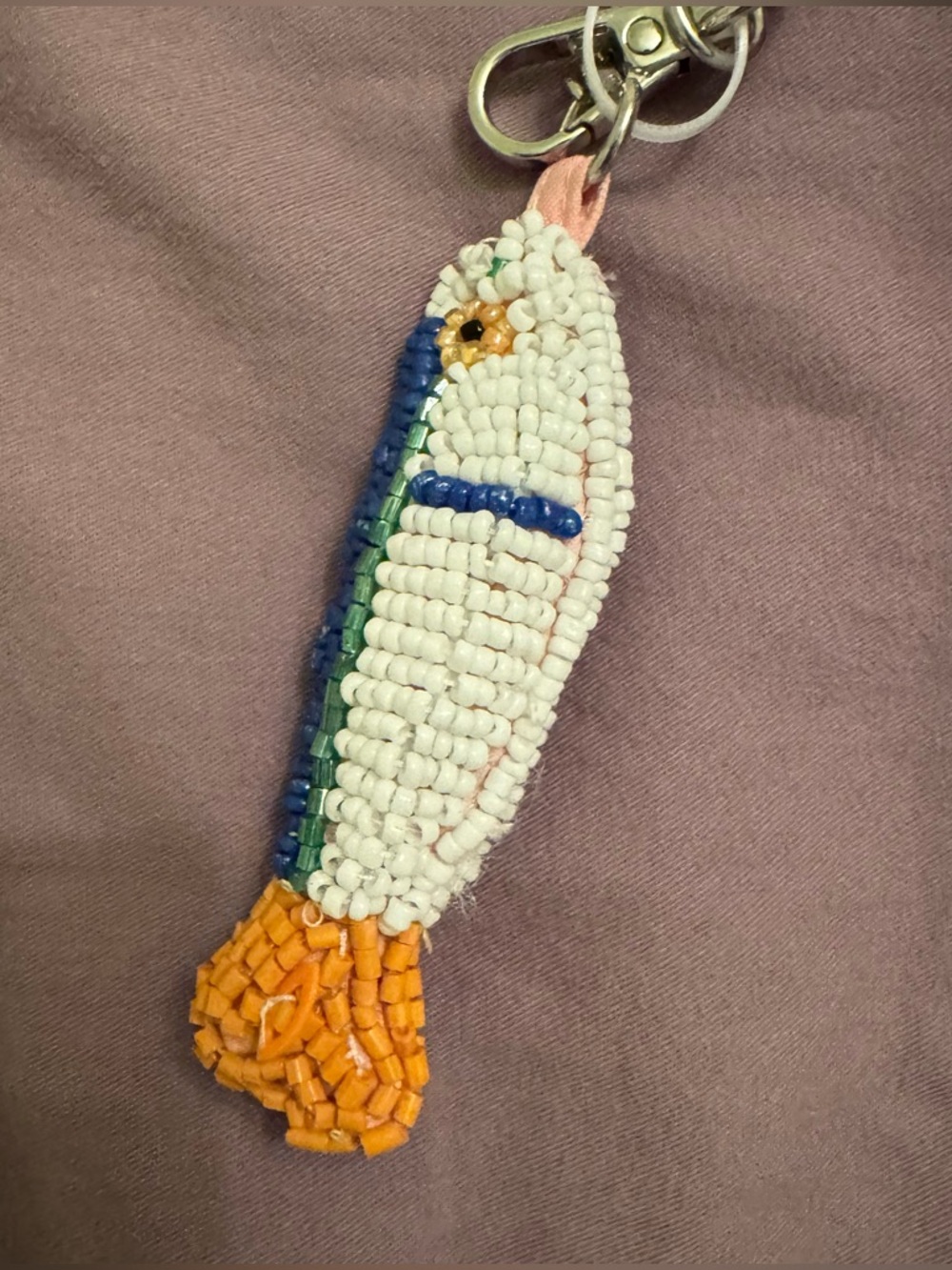 NEW NWT Viral Beaded Purse Bag Pink Sardines Fish with Charm - Made in India - Picture 5 of 15